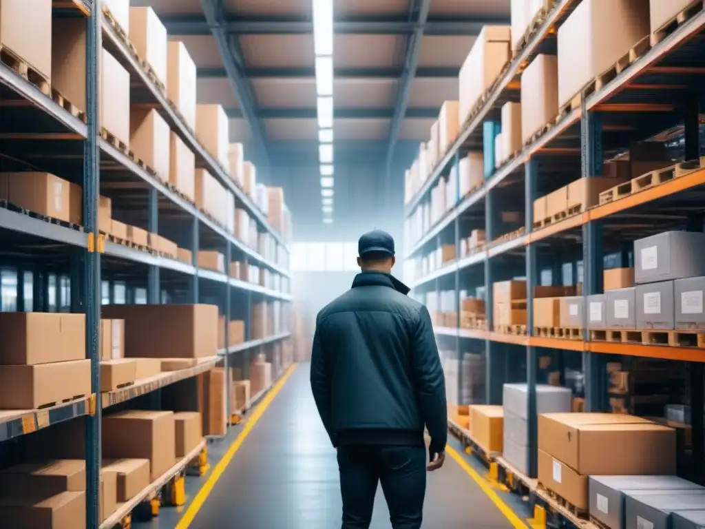 Un almacén bullicioso con estantes repletos de productos diversos