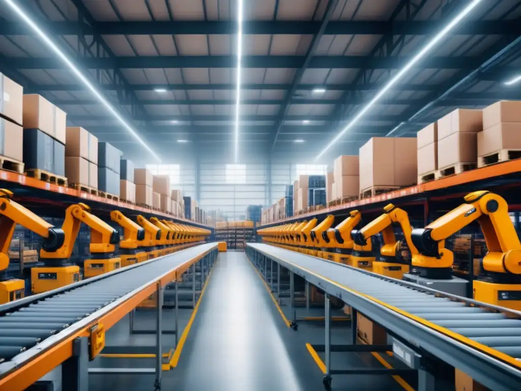 Almacén automatizado con integración logística inversa inteligencia artificial en plena acción