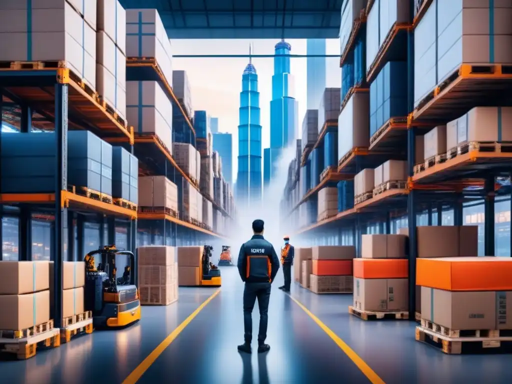 Centro logístico futurista en Asia: innovación y tecnología en la cadena de suministro Un centro logístico futurista en Asia con innovación logística para cadena suministro