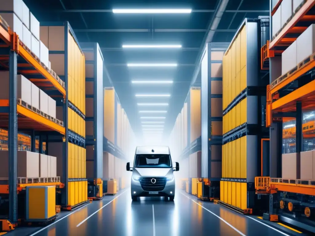 Centro logístico vertical futurista con eficiencia máxima en integración vertical