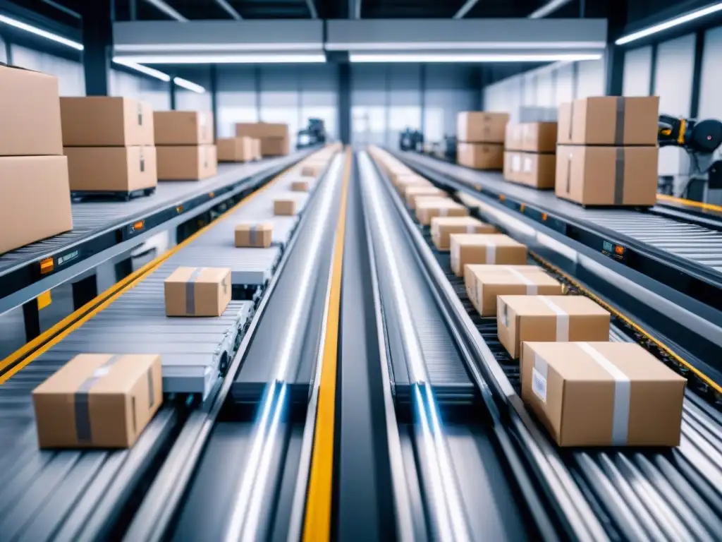 Centro de microfulfillment futurista: robots y eficiencia Un centro de microfulfillment futurista y eficiente con robots, trabajadores y gerentes supervisando operaciones