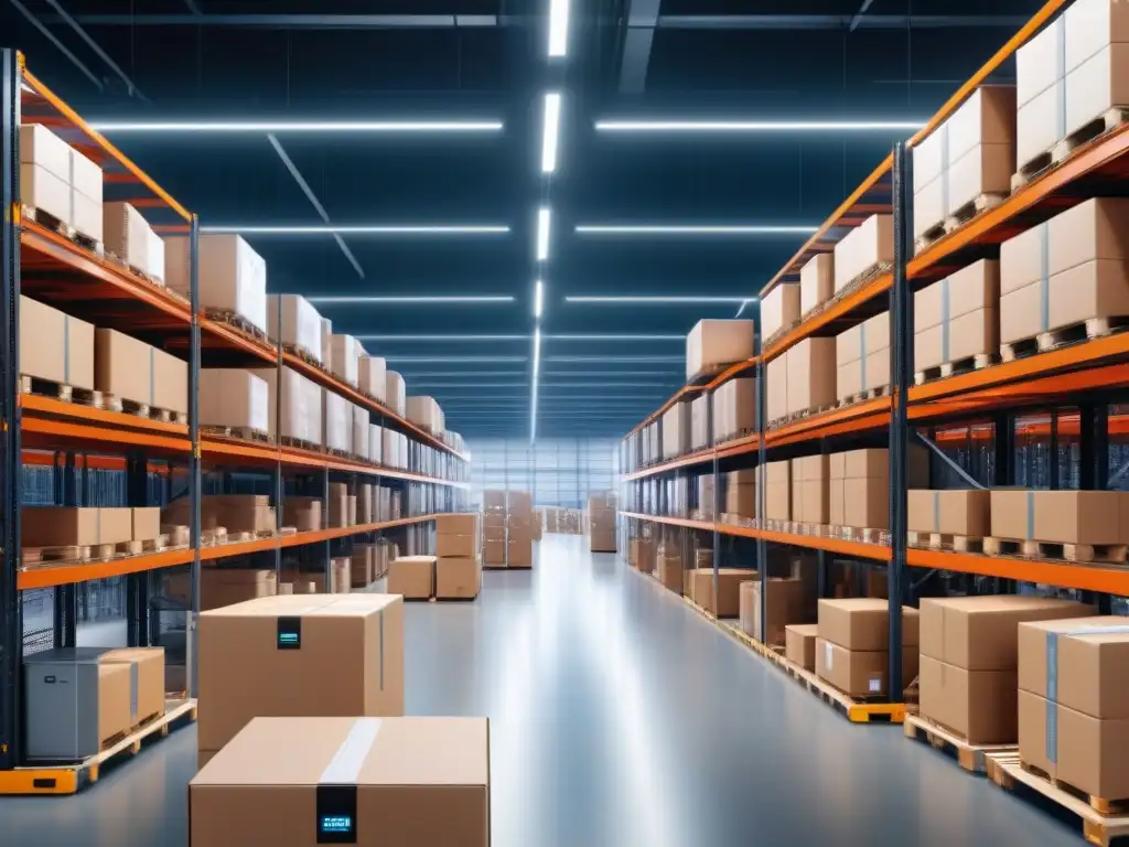 Centro de microfulfillment: tecnología y eficiencia en logística Un centro de microfulfillment en logística de retail con tecnología y trabajadores coordinados