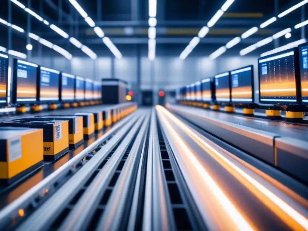 Centro de Microfulfillment: Robótica Avanzada en Acción Un centro de microfulfillment para logística con tecnología avanzada en plena acción