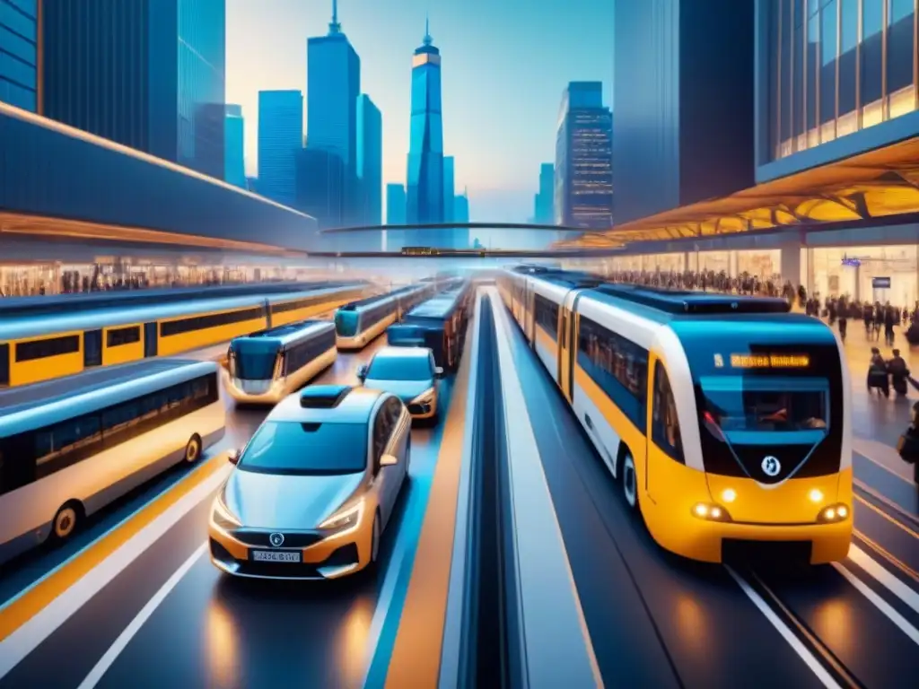 Hub de transporte multimodal: conectividad e innovación Un centro de transporte multimodal innovador y sostenible con tendencias tecnologías transporte multimodal