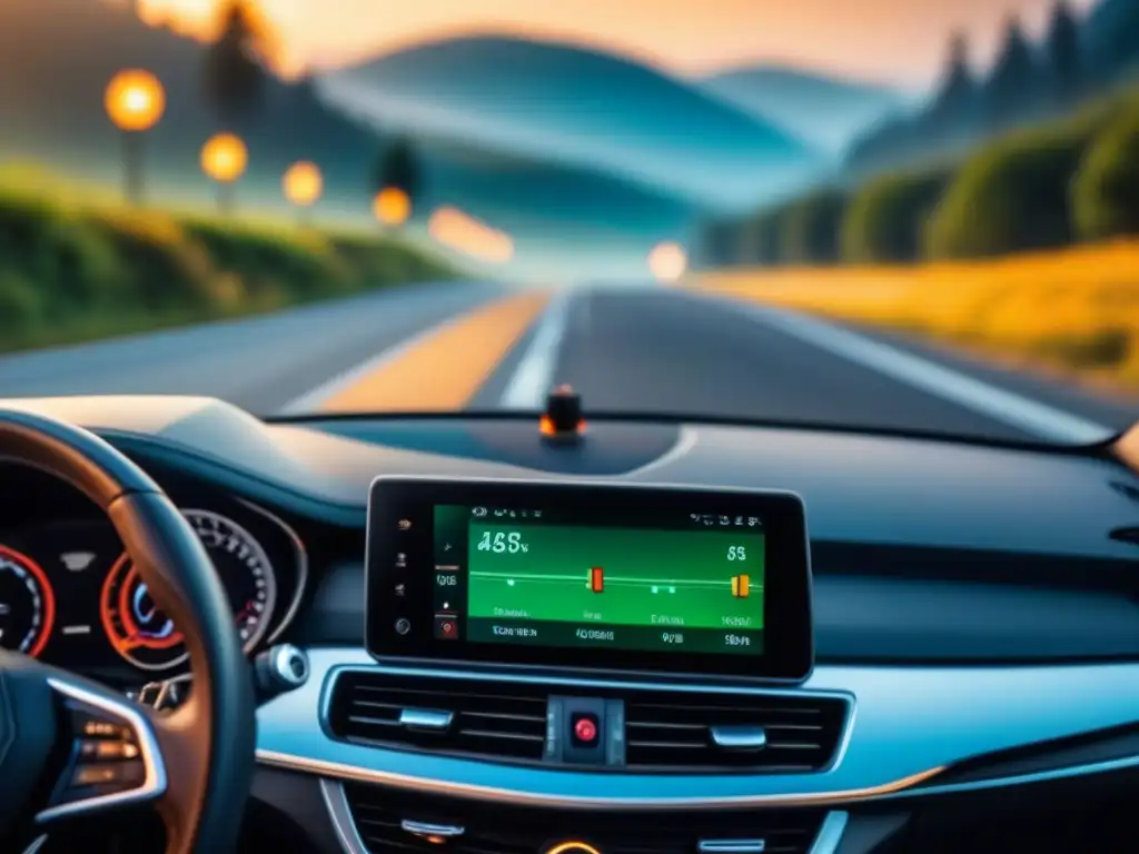 Dispositivo GPS de alta tecnología en auto híbrido Dispositivo de seguimiento GPS en auto híbrido moderno