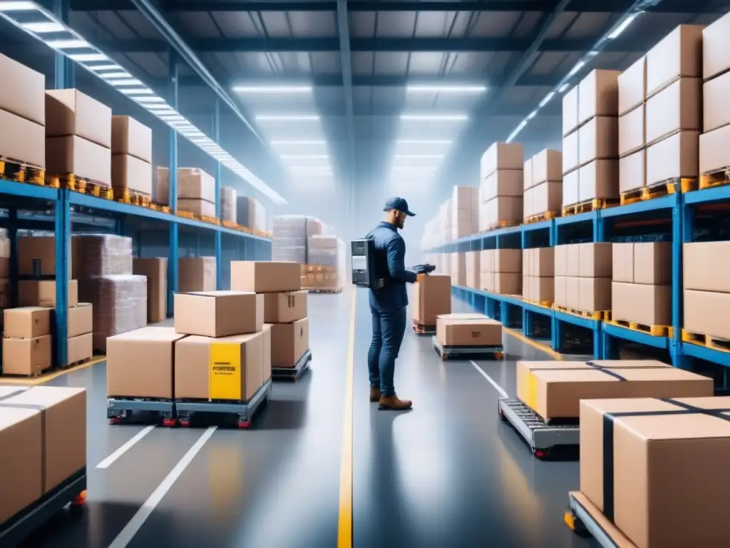 Almacén automatizado: eficiencia y precisión en la logística del futuro Eficiencia y precisión: Almacén automatizado con brazos robóticos, cintas transportadoras y sensores