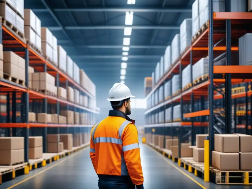 Eficiencia y organización en almacén logístico moderno con implementación de blockchain