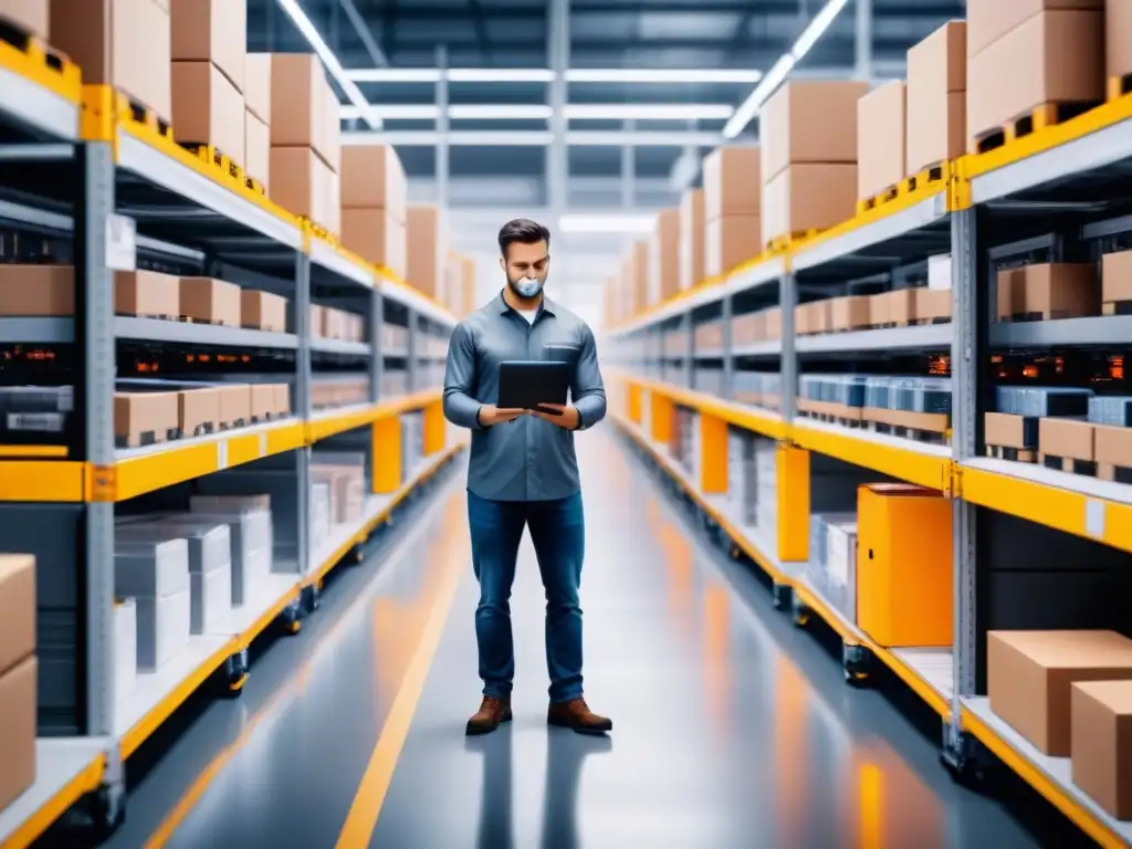 Centro de Microfulfillment: Eficiencia y Tecnología Moderna Eficiencia y tecnología: sistemas Microfulfillment para Comercio Electrónico en acción, robots automatizados y productos organizados