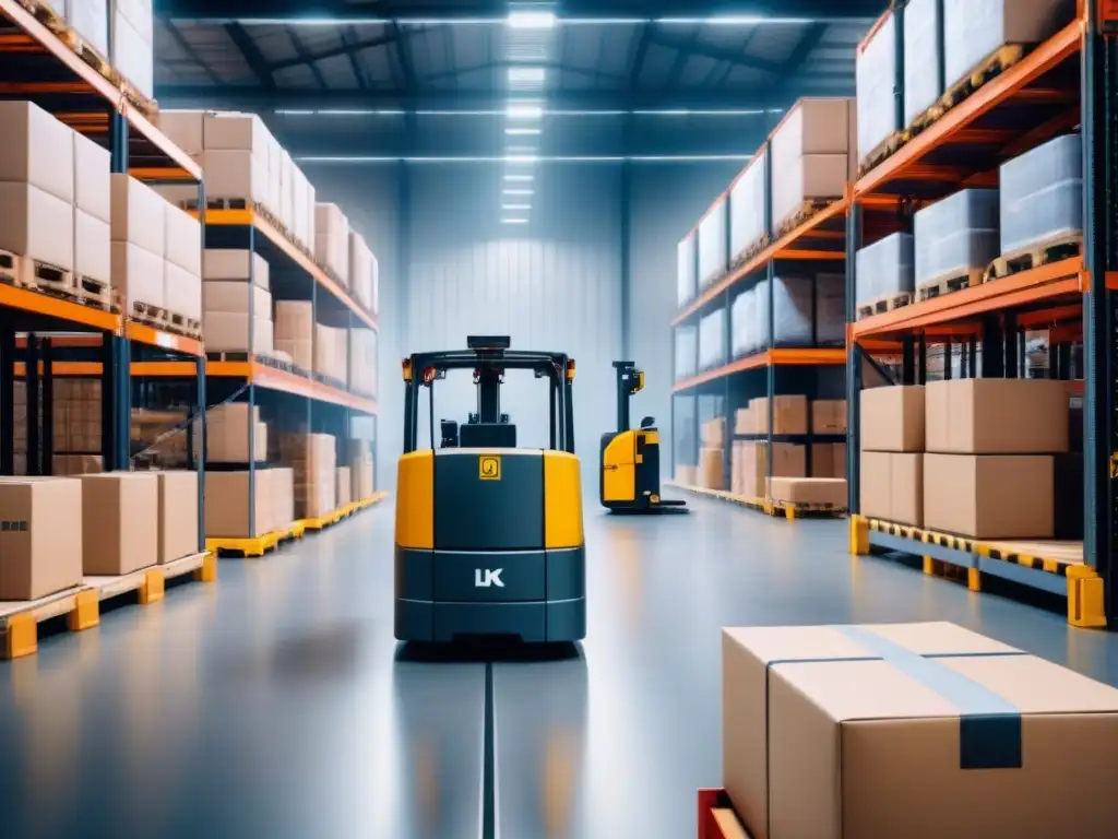 Automatización de almacén de última generación en acción Eficiente automatización de almacenes: robótica y velocidad en la gestión logística