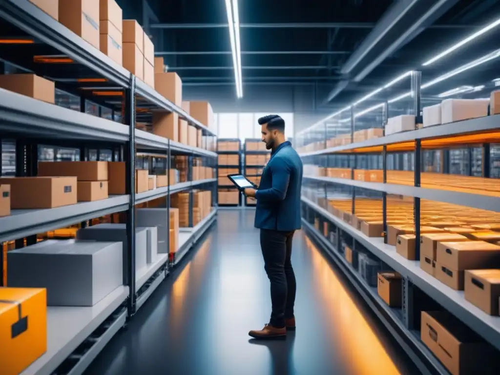 Centro de microfulfillment futurista: automatización en acción Eficiente centro de microfulfillment con tecnología futurista y operaciones automatizadas
