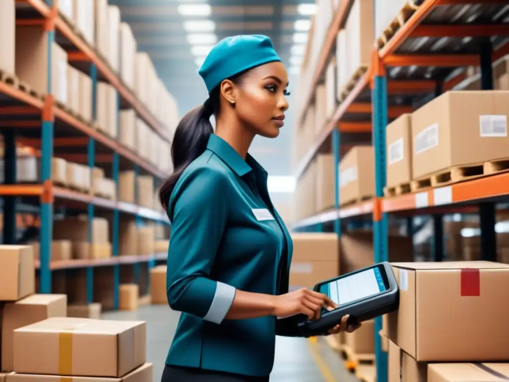 Equipo diverso utiliza tecnología innovadora para gestionar devoluciones en almacén caótico