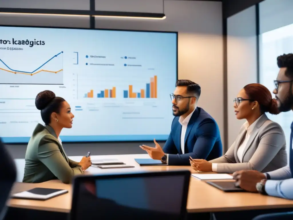 Formación en logística: líderes en acción Grupo diverso de profesionales en capacitación líderes logística eficiente, colaborando con entusiasmo en sesión de formación