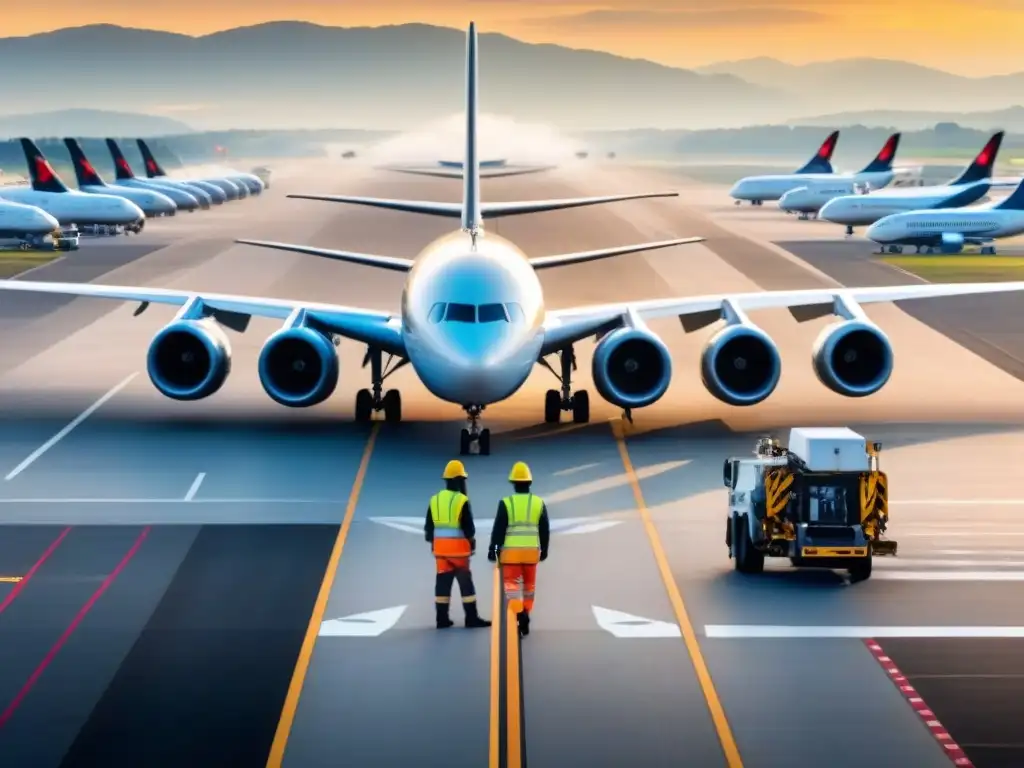 Inspección de aviones en pista: normas de seguridad en la aviación Inspección meticulosa de normativas transporte aéreo seguridad en aeropuerto