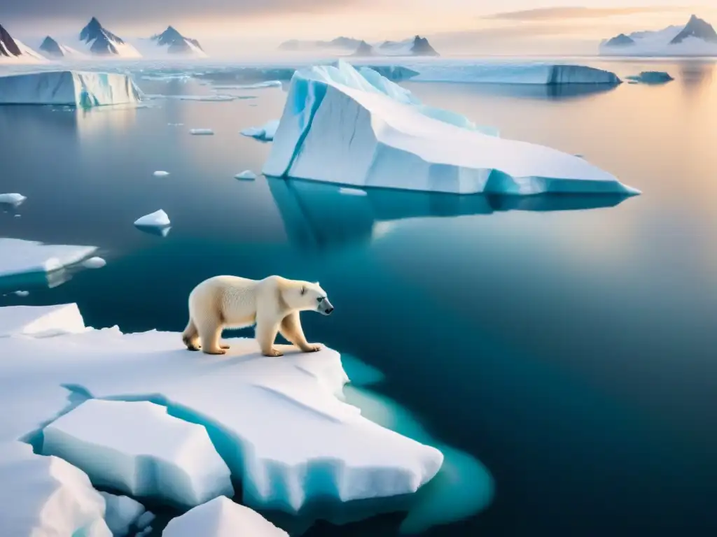 Desgelo glaciar: oso polar vulnerable en paisaje ártico Logística en el Ártico: desafíos y soluciones