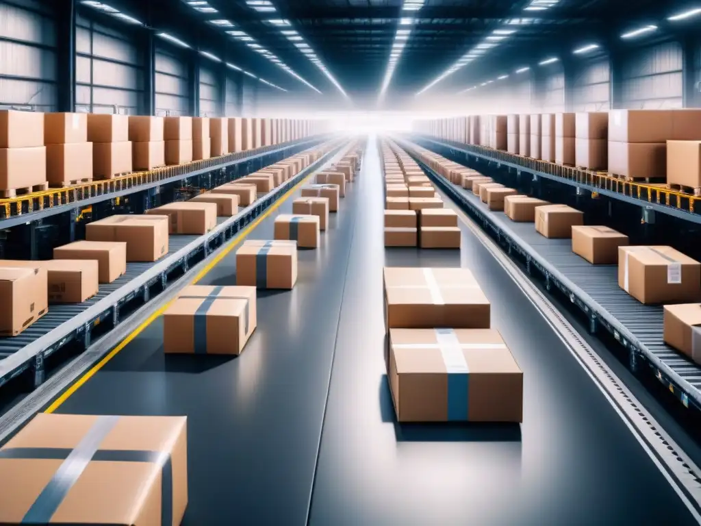 Almacén logístico automatizado: tecnología y eficiencia en acción Almacén logístico eficiente con tecnología y trabajadores certificados