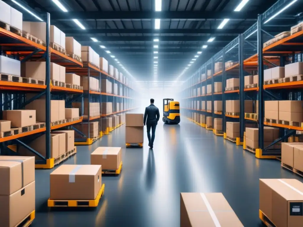 Almacén logístico blockchain: eficiencia y tecnología avanzada Almacén logístico con tecnología blockchain en la Logística 4