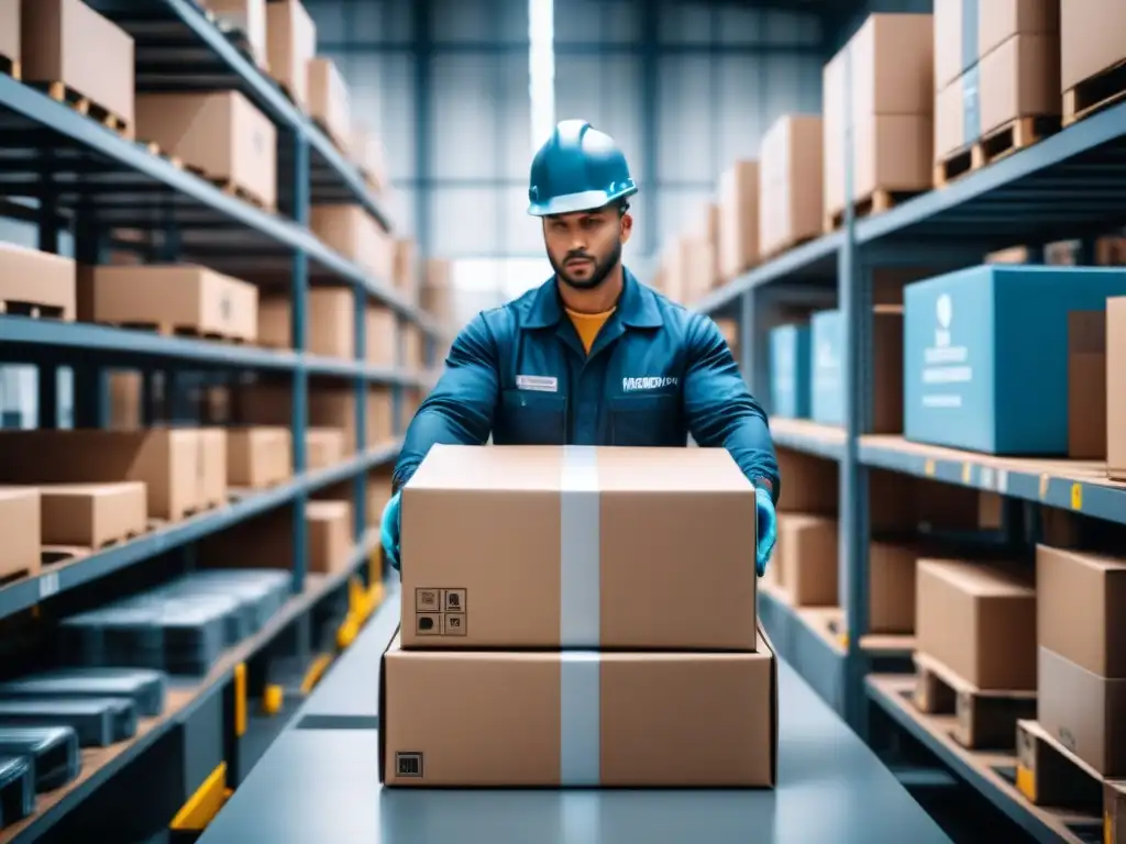 Armando cajas ecológicas en fábrica sustentable Manos expertas ensamblan cajas ecológicas en una fábrica de empaquetado sostenible en transporte