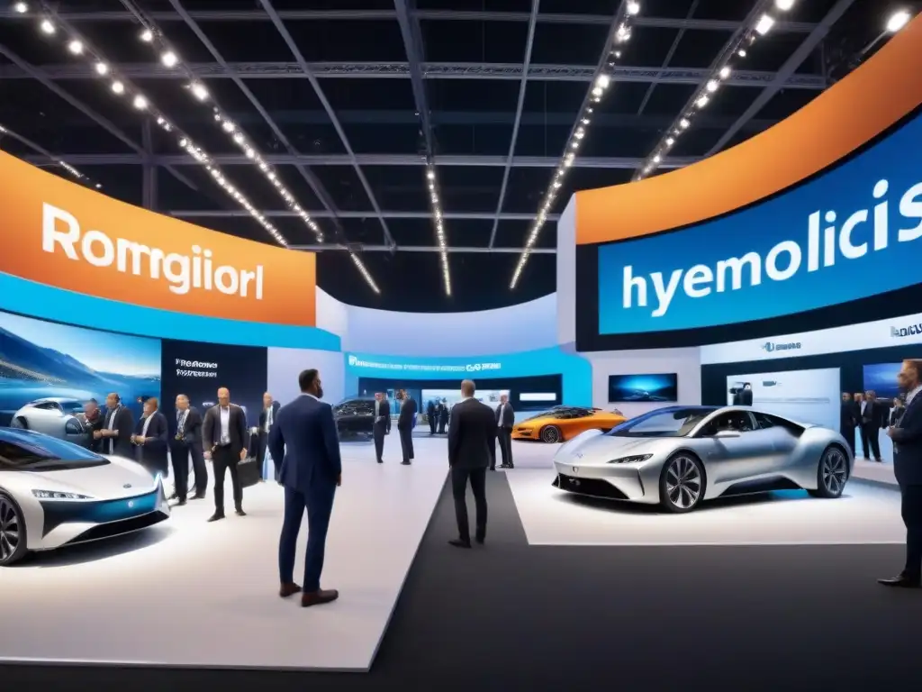 Vibrante feria de transporte y logística en CES Profesionales y exhibidores en la innovación logística CES evento transporte, rodeados de tecnología puntera y energía vibrante