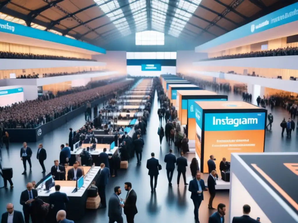 Convención de logística: Networking e innovación en Web Summit Profesionales del sector logístico intercambiando ideas y tarjetas en la Web Summit, rodeados de soluciones innovadoras transporte logística