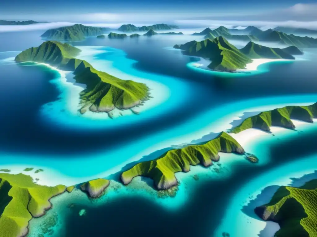 Una representación detallada y colorida de la topografía del fondo marino, destacando la complejidad de la cartografía submarina logística global